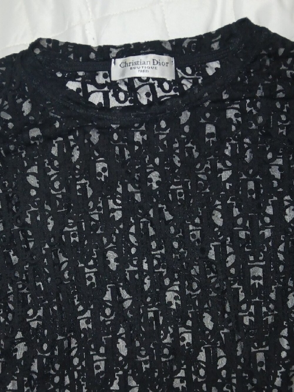 Dior Black Logo Mesh Knit Top - Picture 6 of 6